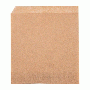 Sachet papier naturel ingraissable avec 2 côtés ouvert 13x14cm par 1000