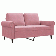 VidaXL Canapé à 2 places Rose 120 cm Velours Modèle Ovior - 359522