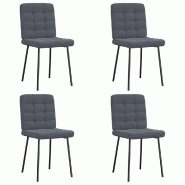 VidaXL Chaises à manger lot de 4 Gris foncé Velours Modèle Quindor - 3315181