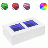 VidaXL Table basse avec LED infini blanc 116x69x40 cm Modèle Flex Panorama Vent - 8721102690969