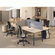 Bench 4 personnes NOMADE Clen ? 4 postes face à face, 140/160/180x80, goulotte incluse