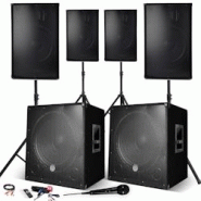 BM Sonic Système Sonorisation 4400W Complet, 4 Enceintes, 2 Subwoofers USB/BLUETOOTH CABLE PC + Pieds, Prestations, Micro SONO DJ PA BAR - 3666638037
