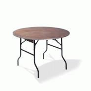 Cody - Table de banquet pliable ronde Ø 122 cm Noir/Bois