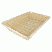 Corbeille effet osier PP beige 41x28,7x8cm - par 12