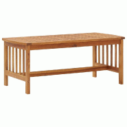 Décoshop26 - Table basse en bois d'acacia massif huilé – Plateau à lattes – 102 x 50 x 43 cm DEC036970 - Bois massif 3000263025670