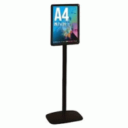 Edimeta Porte-affiches / Porte-messages vertical Cadro-Clic® A4 double-face pied 133 cm noir - noir aluminium 214026NR Edimeta Porte-affiches / Porte-messages vertical Cadro-Clic® A4 double-face pied 133 cm noir - noir aluminium 214026NR