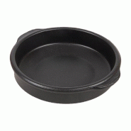 Grand ramequin avec anses en terre cuite noir 850ml Ø20x5cm - par 8