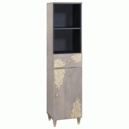 Helloshop26 - Armoire de salle de bain moderne avec tiroir 38 x 33 x 160 cm design épuré chic en bois de mangue massif gris 02_0057888 - 3000240280191