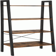 Helloshop26 - Bibliothèque étagère échelle à 4 niveaux meuble de rangement sur pieds 56 x 34 x 136,8 cm montage facile armature 12_0000562 - 3000