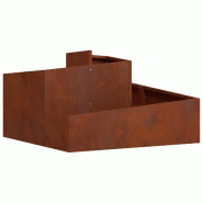 Helloshop26 - Cache-pot de jardin modernisé 80 x 80 x 50 cm extérieur durable style industriel en acier marron 02_0052224 - marron métal 3000237306064