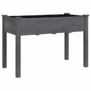 Helloshop26 - Jardinière avec doublure pratique tendance jardin extérieur 118 x 59 x 76 cm en bois massif gris 02_0047412 - gris Bois massif 3000234