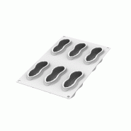 Moule en silicone Silikomart Cacahuètes 100, 107 x 43 mm, hauteur 40 mm, blanc - blanc silicone 8051085405213
