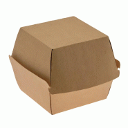 NOVABOX Burger Standard Kraft - Boîte Burger Carrée Haute Résistance - Emballage Écologique VAE & Livraison - Lot de 600 - beige en carton BTH70