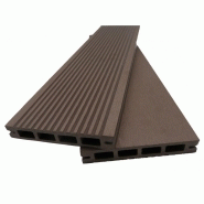 Pack 1 m² lame de terrasse composite Prima - Accessoires inclus (3 coloris : Chocolat, Redwood, Ebony) - Dimensions 2200mm x 12cm x 19mm - Surface couverte : 1m²_0