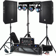 Pack Sono BM SONIC Amplificateur 2000W, Enceintes Passives 2x700W, Pieds, Table de Mixage, Portiques 8 Lumières Xperformer - 3666638037428