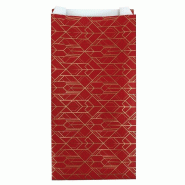 Pochettes cadeaux "Graphique" rouge 17,5x6x35cm - par 50