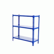 PROREGAL Étagère pour charges lourdes SMALL METAL SHARK | HxLxP 100x110x30cm | Charge du compartiment 200kg | Bleu galvanisé - gris métal PR_RS137-77 PROREGAL Étagère pour charges lourdes SMALL METAL SHARK | HxLxP 100x110x30cm | Charge du compartiment 200kg | Bleu galvanisé - gris métal PR_RS137-77
