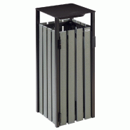 ROSSIGNOL Corbeille a poser ou a fixer eden etik - 110 L - sans cendrier - latte recycle/gris manganese ROSSIGNOL Corbeille a poser ou a fixer eden etik - 110 L - sans cendrier - latte recycle/gris manganese