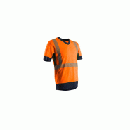T-shirt manches courtes - KOMO - 55% CO/45% PES 150g/m2 + Mesh + Bandes segmentées - Orange HV/Marine - COVERGUARD | 7KOMO T-shirt manches courtes - KOMO - 55% CO/45% PES 150g/m2 + Mesh + Bandes segmentées - Orange HV/Marine - COVERGUARD | 7KOMO