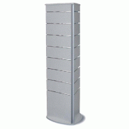 Tour de présentation 3 faces rainurées - L49xP49xH155cm - gris alu - robuste et stable