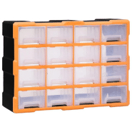 Vidaxl organisateur multi-tiroirs avec 16 tiroirs centraux 52x16x37 cm 149601