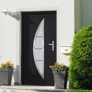 Vidaxl porte d'entrée anthracite 88x200 cm pvc 3187879