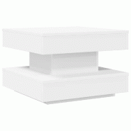VidaXL Table basse rotative à 360 degrés blanc 50x50x34,5 cm Modèle Velvet - 858470