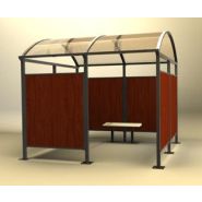 Abri fumeurs finition bois - modèle Vision+ 2,50 mètres avec structure robuste et options personnalisables