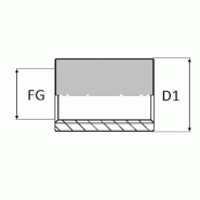 Adaptateur droit femelle gaz cylindrique x femelle gaz cylindrique à souder non zingué - 1" , 33.24 , 40