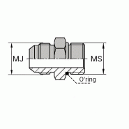 Adaptateurs - Droit mâle JIC x mâle SAE - MJ 7/16 / MSAE 7/16 avec joint o'ring