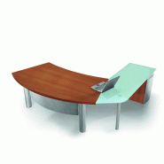 Bureau X time Work avec retour en verre et caisson - Quadrifoglio. - 237, Wenge, Gauche_0