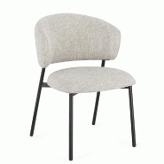Chaise Prisca grise piétement noir 62 x 58 x81 cm - Par 2