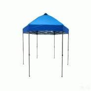 COSTWAY Pavillon 3,6x3,6m, hexagonal, imperméable, réglable, avec sac et protection solaire, pliable. - bleu métal ZB35759NX