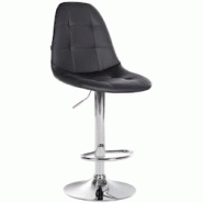 Décoshop26 - Tabouret de bar x1 avec repose-pieds hauteur réglable pivotant assise en PVC noir cadre métallique chromé 10_0004826 - noir 3000252314228 Décoshop26 - Tabouret de bar x1 avec repose-pieds hauteur réglable pivotant assise en PVC noir cadre métallique chromé 10_0004826 - noir 3000252314228