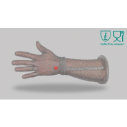 Gants réversibles avec manchette longue STOPLAME cotte de maille inox agro-alimentaire WILCO fabriqués en France - GCMWLINX-MN02/GMLS_0