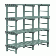 Gastro-Inox Rayonnage Euro avec 4 étagères en plastique 1800x600x1750mm - 7445908642670
