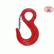 Grade 80 - Crochet à linguet à oeil G80 pour chaînes, câbles et accessoires de levage