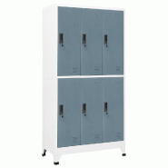 Helloshop26 - Armoire à casiers moderne avec compartiments de rangement 90 x 45 x 180 cm en acier gris foncé 02_0047016 - gris acier 3000234548733