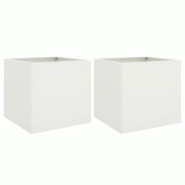 Helloshop26 - Jardinière bac lit surélevé plantes fleurs jardin terrasses lot de 2 42 x 40 x 39 cm acier blanc 02_0038975 - 3000217981694 Helloshop26 - Jardinière bac lit surélevé plantes fleurs jardin terrasses lot de 2 42 x 40 x 39 cm acier blanc 02_0038975 - 3000217981694