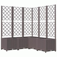 Helloshop26 - Jardinière bac lit surélevé plantes fleurs terrasse jardin avec treillis 120 x 120 x 136 cm PP marron 02_0038228 - 3000214186443 Helloshop26 - Jardinière bac lit surélevé plantes fleurs terrasse jardin avec treillis 120 x 120 x 136 cm PP marron 02_0038228 - 3000214186443