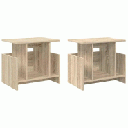Helloshop26 - Lot de 2 meubles TV rectangulaires modernes rangement spacieux 50 x 35 x 45 cm en bois d'ingénierie chêne sonoma 02_0054720 - Bois mas