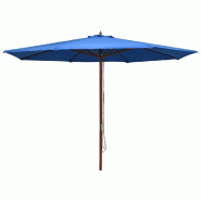 Helloshop26 - Parasol d'extérieur avec mât en bois 350 cm bleu 02_0008252 - bleu Bambou 3000441247764