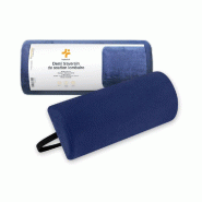 INPHYSIO Demi-traversin lombaire MULTIFONCTIONNEL – mousse mémoire – sangle réglable – 42x18x10 cm - bleu 3760371010028