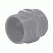 Mamelon double ABS hexagonal mâle fileté gaz conique PN 10 - Référence 0701106102 - Taille G 1/2"