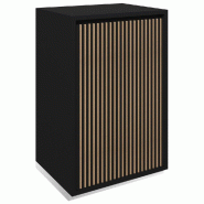 Meuble Vertigo T01 2 tiroirs à l'anglaise  MDF naturel et noir 60x47x93cm