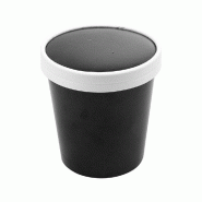 Pot à soupe + couvercle en carton Black edition 480ml D9,5/7,5x10cm - par 250
