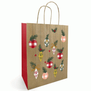 Sac kraft Enjoy naturel et rouge 18x8X22cm - par 50