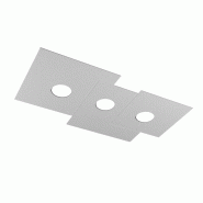 Top light Plafonnier rectangulaire Toplight 3 lumières Plate avec culot GX53, structure grise, design moderne 65x37x3cm - gris 8056039149786