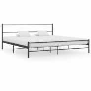 VidaXL Cadre de lit sans matelas noir métal 180x200 cm Modèle Lermelor - 284688