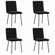 VidaXL Chaises à manger lot de 4 Noir Velours Modèle Lantana - 3315163